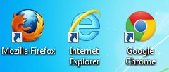 Mozilla Firefox, Internet Explorer, Google Chrome